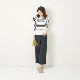 [for mom] パフスリーブ ボーダーニット レディース 産前産後 ママ 妊婦 春 夏 秋 冬 20代 30代 40代 OL [83533]