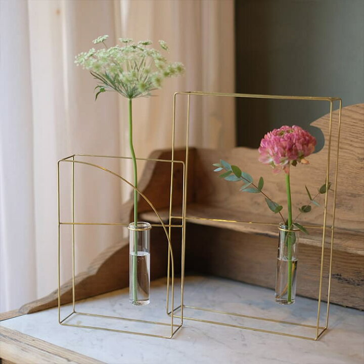 楽天市場】PIKE frame brass vase ピケ フレームブラスベース フラワー