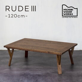 こたつ コタツテーブル ルード3 RUDE3 幅120奥行70 高さ40 日美 NICHIBI WOOD WORKS オーク突板 国産 日本製 香川 炬燵 火燵 長方形 ローテーブル ウレタン塗装 遠赤外線 速暖 速熱 収納 送料無料 リビング 和室 洋室 暖房 おしゃれ かっこいい