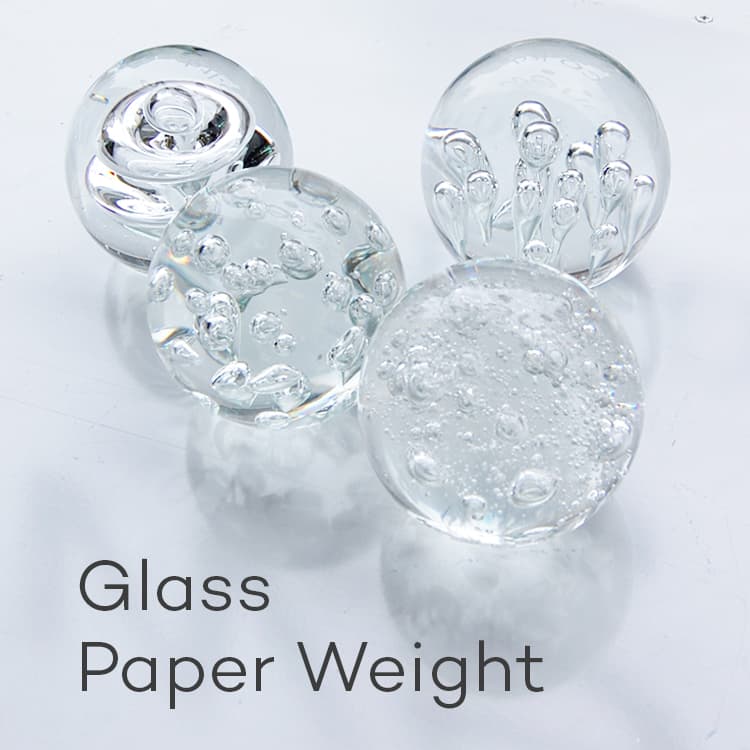 ガラス オブジェ ペーパーウェイト 気泡 高価値セリー 泡 グラスオブジェ ハンドメイド 文鎮 DETAIL GLASS 透明 WEIGHT  GPW-02 グラスペーパーウェイト GPW-01 PAPER 球体 GPW-04 GPW-03