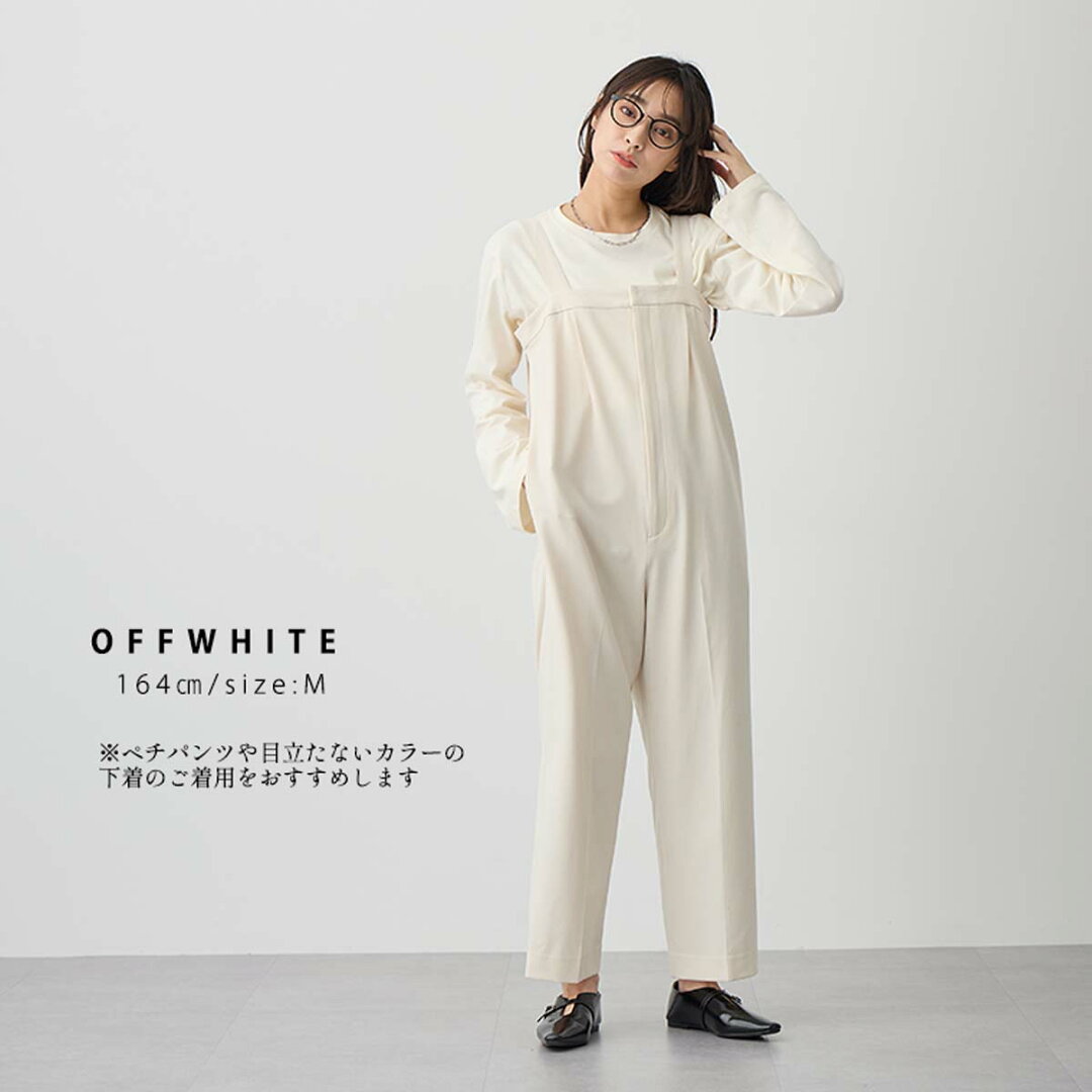 撥水 サロペット パンツ オールインワン レディース ボトム ワンピース ワイド ワイドパンツ ストレートパンツ ウエストゴム リサイクルポリエステル エコ 25S/S 春 夏 秋 低身長 高身長 プチ トール サイズ 洗濯可 for/c フォーシー 楽天room - メイン画像 7