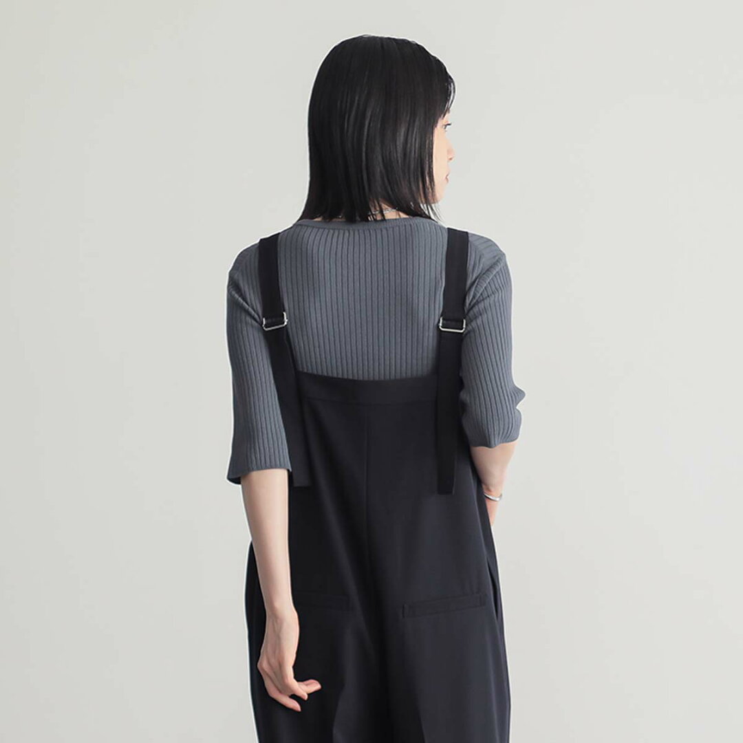 撥水 サロペット パンツ オールインワン レディース ボトム ワンピース ワイド ワイドパンツ ストレートパンツ ウエストゴム リサイクルポリエステル エコ 25S/S 春 夏 秋 低身長 高身長 プチ トール サイズ 洗濯可 for/c フォーシー 楽天room - メイン画像 13