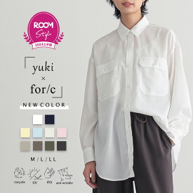 【10％OFFクーポン 16日9:59迄】【yuki×for/cコラボ】速乾 UVカット ダブルポケット シャツ レディース シワになりにくい リサイクルポリエステル サスティナブル 春 夏 秋 M Lサイズ 洗濯可 for/c フォーシー ドキ子 コラボ 楽天room【メール便可】