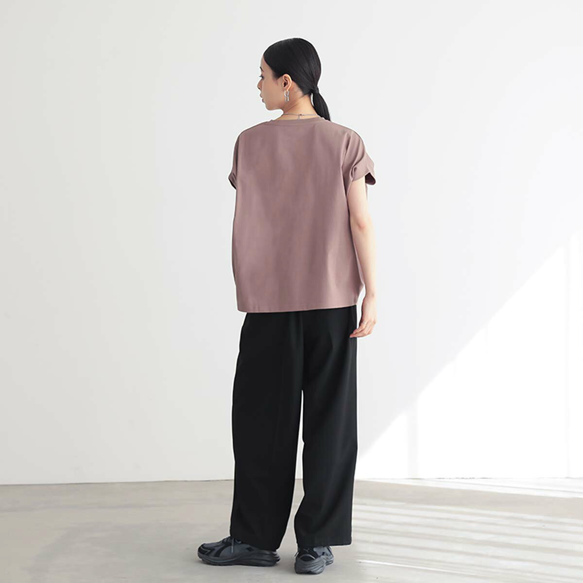 フレンチスリーブ Tシャツ 汗じみ防止 UVカット レディース トップス カットソー 半袖 ノースリーブ 細見え リサイクルポリエステル エコ 春 夏 M L LLサイズ 洗濯可 for/c フォーシー 楽天room【メール便可】 - メイン画像 13
