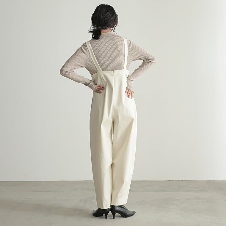 撥水 サロペット パンツ オールインワン カーブシルエット レディース ボトム ワンピース ワイド ワイドパンツ ストレートパンツ ポケット きれいめ リラックス リサイクルポリエステル エコ 春 夏 秋 冬 M Lサイズ 洗濯可 for/c フォーシー 楽天room - メイン画像 12