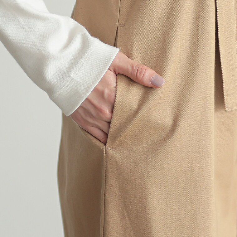 撥水 サロペット パンツ オールインワン カーブシルエット レディース ボトム ワンピース ワイド ワイドパンツ ストレートパンツ ポケット きれいめ リラックス リサイクルポリエステル エコ 春 夏 秋 冬 M Lサイズ 洗濯可 for/c フォーシー 楽天room - メイン画像 14