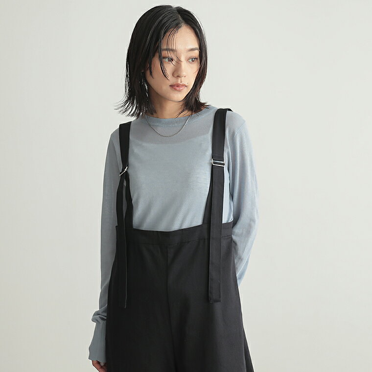撥水 サロペット パンツ オールインワン カーブシルエット レディース ボトム ワンピース ワイド ワイドパンツ ストレートパンツ ポケット きれいめ リラックス リサイクルポリエステル エコ 春 夏 秋 冬 M Lサイズ 洗濯可 for/c フォーシー 楽天room - メイン画像 7
