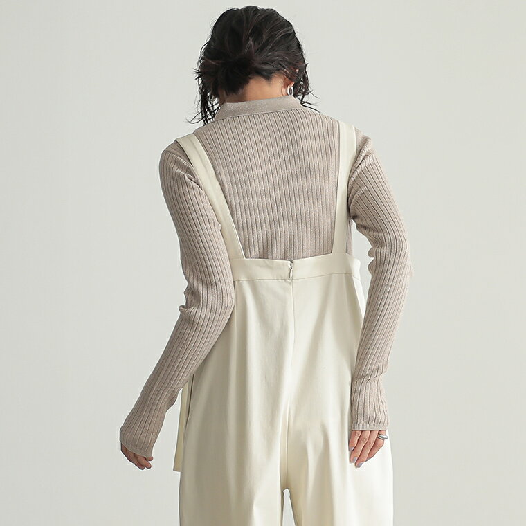 撥水 サロペット パンツ オールインワン カーブシルエット レディース ボトム ワンピース ワイド ワイドパンツ ストレートパンツ ポケット きれいめ リラックス リサイクルポリエステル エコ 春 夏 秋 冬 M Lサイズ 洗濯可 for/c フォーシー 楽天room - メイン画像 9