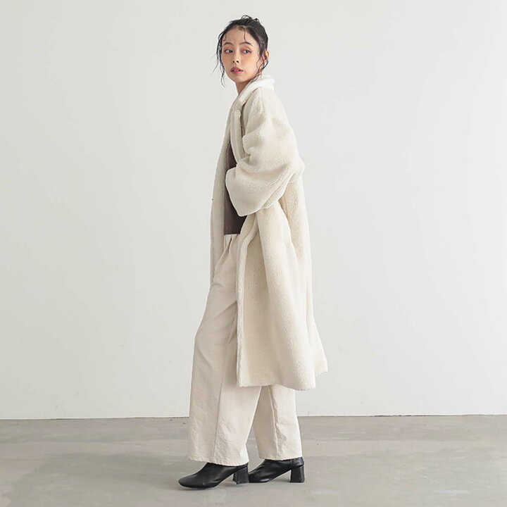 楽天市場】コート ロング丈 ロングコート ボアコート ボア あったか 