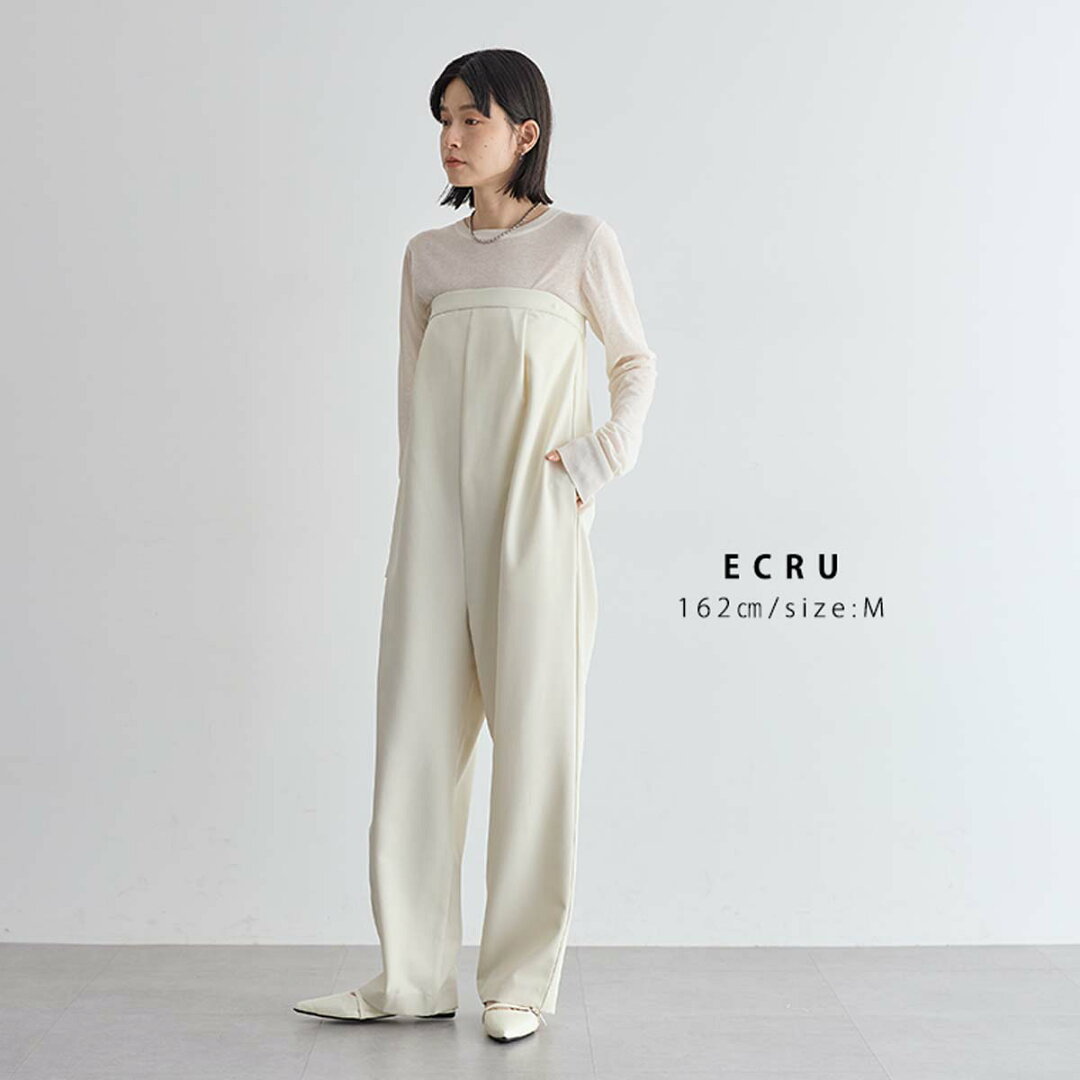 【50%OFFクーポン 13日23:59迄】きれいめ オールインワン レディース ボトム パンツ ジャンプスーツ ロンパース ワンピース Vネック ノースリーブ 楽ちん 着回し きれいめ カジュアル リサイクルポリエステル エコ 春 夏 秋 冬 M L サイズ 洗濯可 for/c フォーシー 楽天room - メイン画像 5