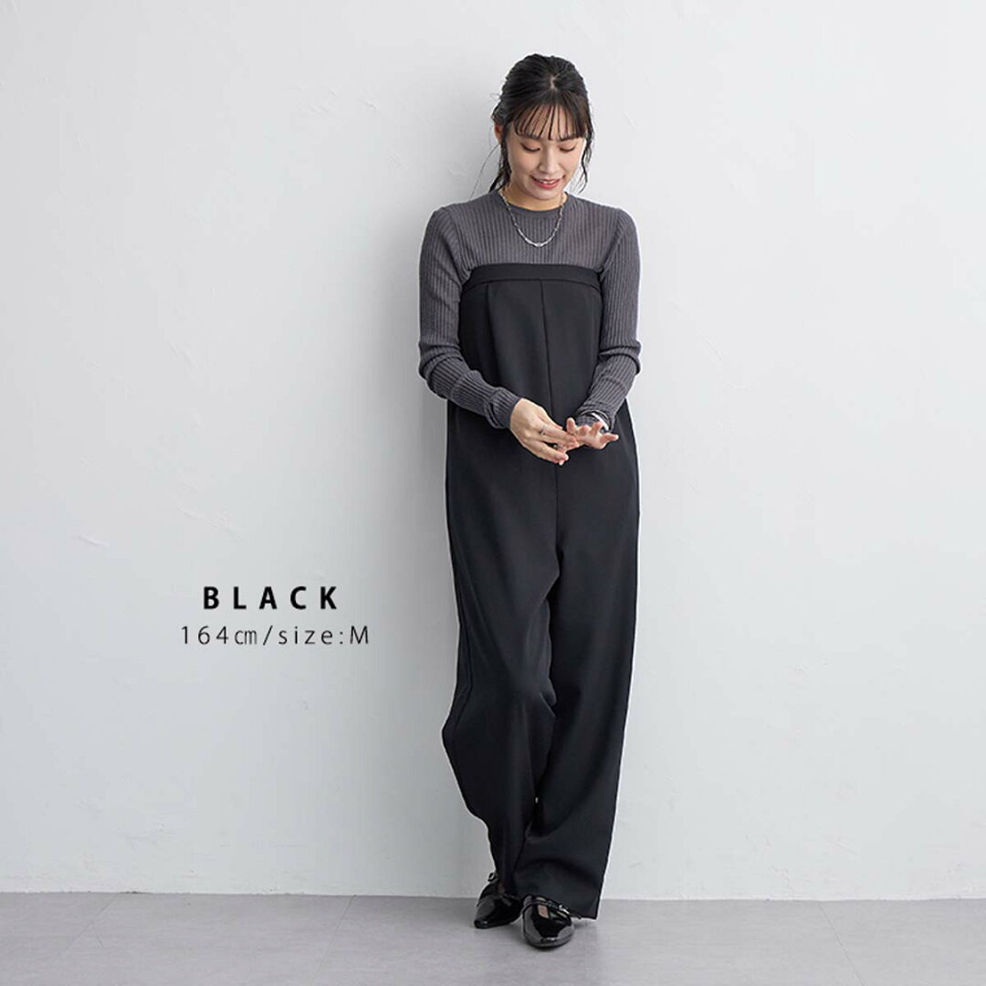 【50%OFFクーポン 13日23:59迄】きれいめ オールインワン レディース ボトム パンツ ジャンプスーツ ロンパース ワンピース Vネック ノースリーブ 楽ちん 着回し きれいめ カジュアル リサイクルポリエステル エコ 春 夏 秋 冬 M L サイズ 洗濯可 for/c フォーシー 楽天room - メイン画像 6