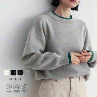 【スーパーSALE！最大30％OFFクーポン 11日9:59迄】スウェットライク バイカラー トップス 重ね着風 ネッ…