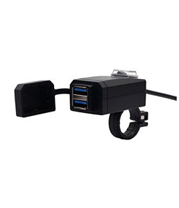 �y���������zSHEAWA �o�C�N USB�d�� USB�[�d�� QC3.0 USB2�|�[�g �d��ON/OFF�X�C�b�` Quick Charge 3.0 �h���J�o�[ �n���h����T�C�h�~���[�Ɏ��t���\