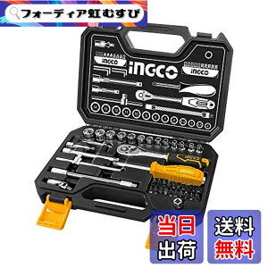 �y���������zINGCO 1/4�i6.35 mm) ���`�F�b�g�����` 45�_�g �H�� �Z�b�g �\�P�b�g�����`�Z�b�g HKTS14451