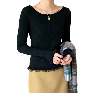 �y���������z[MilaCorinna] ���f�B�[�X �g�b�v�X ���� T�V���c �v���I�[�o�[ �j�b�g�g�b�v�X ���� ���E���h�l�b�N ���[�X �R�b�g�� ���n �_�炩�� ���S�n �V���v�� �Â� ���� ��i ������� �t