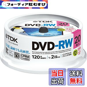 �y���������zTDK �^��pDVD-RW �f�W�^�������^��Ή�(CPRM) 1-2�{�� �C���N�W�F�b�g�v�����^�Ή�(�z���C�g�E���C�h) 20���X�s���h�� DRW120DPWA20PU