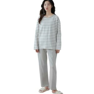 yz[JoveJek] pW}Zbg 100 [EFA ㉺Zbg fB[X  vI[o[ Opc   z ʋC QԂ t  H ~ishy012-Stripe Light Grey-Mj