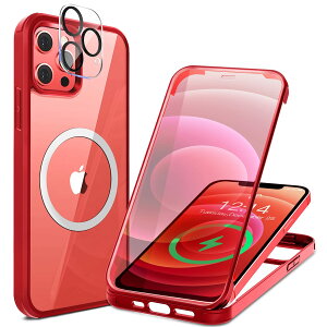 yzHAUTRKBG iPhone 12 Pro Max P[X NA ʋKX 360°Sʕی [MagSafeΉ] [JtC] [100ʊx] }OZ[t CX[dΉ ČRMILKi擾 ϏՌ AC