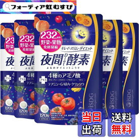 【送料無料】[医食同源ドットコム] iSDG 夜間酵素 ダイエットサプリ 232種 野菜と果物 マルチ酵素 発酵 乳酸菌 GABA クワンソウ アミノ酸配合 ダイエット 色：夜間酵素5個セット