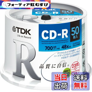 �y���������zTDK �f�[�^�pCD-R 700MB 48�{���Ή� �z���C�g���C�h�v�����^�u�� 50���X�s���h�� CD-R80PWDX50PE