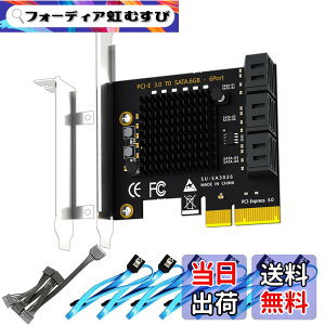 �y���������zGLOTRENDS SA3026-C 6�|�[�g���݃{�[�hPCIe X4 SATA�g���J�[�h�ASATA����ѓd���P�[�u���t���AWindows�ALinux�AMac OS�ANAS�Ή�