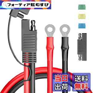 �y���������zCleqee SAE�[�d�P�[�u�� 60cm �o�b�e���[�����P�[�u�� SAE����O�����O�^�[�~�i���n�[�l�X 10AWG �I�[�g�o�C�o�b�e���[�[�d�� SAERP�A�_�v�^�[�t�� 15A / 20A/30A�q���[�Y �\�[���[�p�l���A