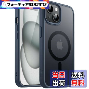 �y���������zJETech iPhone 15 Plus 6.7�C���`�p �}�O�l�b�g �P�[�X MagSafe�ɑΉ� �������̃}�b�g�w�� ���^ �ϏՌ� �J�o�[ (�X�g�[���u���[)