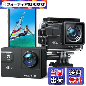 �y���������zWOLFANG �A�N�V�����J���� 4K 24MP�����J���� WiFi�@�\ �ϗh�� ���[40���[�g�� HDMI�o�� 1350mAh��e�ʃo�b�e���[2���� 170°�L�p�����Y �����R�� �w�b�h�Z�b�g�J���� �O���}�C�N �L�x��