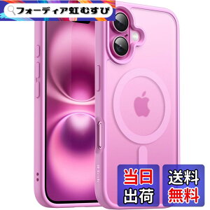 �y���������zJETech iPhone 16 Plus 6.7�C���`�p �}�O�l�b�g �P�[�X MagSafe�ɑΉ� �������̃}�b�g�w�� ���^ �ϏՌ� �J�o�[ (�s���N)