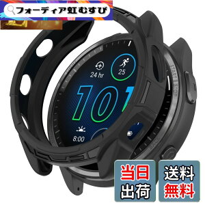 �y���������z�mRuenTech�n�Ή�GARMIN Forerunner 965�P�[�X �ی�P�[�X Garmin Forerunner 965�p�J�o�[ 6�F�I �\�t�g�V���R���� �v���e�N�^�[�J�o�[ �ϏՌ� �y�� ���t���ȒP (�u���b�N)
