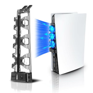 �y���������zNexiGo PS5�A�N�Z�T���[��p�t�@��[�����I��/�I�t] LED���C�g�t���A�f�B�X�N�łƃf�W�^���ŗ����ɑΉ��A�����I�ȗ�p�V�X�e���A�����ɑΉ�����X�^���h, PS5 Slim�ɂ͑Ή����Ă���