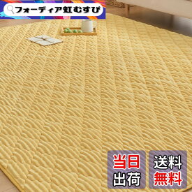 【送料無料】CHOSHOME カーペット ラグ 極厚25mm ラグマット 2畳 絨毯 厚手 オールシーズン 190x190cm イエロー