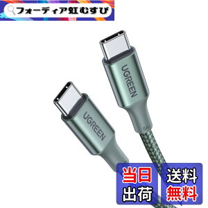 �y���������zUGREEN USB Type C�P�[�u��PD�Ή�100W/5A ���}���[�dUSB C to USB C �f���h�~ iphone17/16/15�V���[�Y�AMacBook Pro�AMatebook�AiPad�AXperia�AGalaxy��Type-c�@��Ή� (1m, �O���[��)