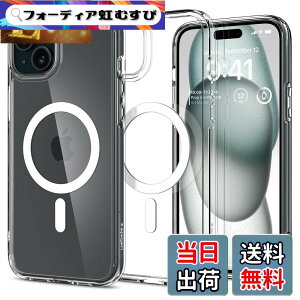 �y���������zSpigen �y�n��18�N�̋Z�p�́z iPhone 15 Plus �P�[�X �N���A MagSafe�Ή� �ČRMIL�K�i �E���g���E�n�C�u���b�h�E�}�O�t�B�b�g ACS06660 (�z���C�g)