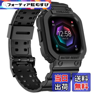 �y���������zamBand Fitbit Versa 4/ Fitbit Versa 3/ Fitbit Versa 2/ Fitbit Versa Lite/Fitbit Sense 2/ Fitbit Sense�o���h �P�[�X�t�� �ی�P�[�X �X�g���b�v ���ȃX�|�[�c�v���e�N�^�[ �� �F�F�u���b�N�A�T�C�Y�FFi