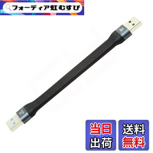 �y���������zCablecc USB-C Extension Cable Flat Slim FPC Data Cable for Laptop & Phone 13cm �F�FBlack Type A Male to Male 10Gbps
