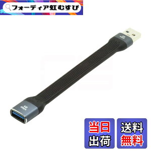 �y���������zCablecc USB-C Extension Cable Flat Slim FPC Data Cable for Laptop & Phone 13cm �F�FBlack Type A Male to Female 10Gbps