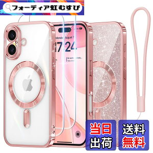 �y���������zMeifigno iPhone 15/16/17 �p�P�[�X �F�F���[�Y�S�[���h+HD�t�B���� 2���A�T�C�Y�FiPhone 16 Plus