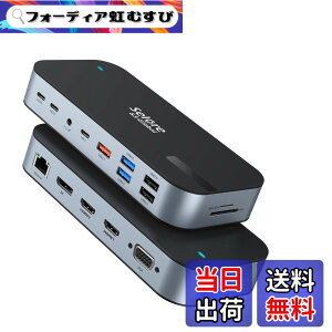 �y���������zSelore �y16 in 1 MAX 4��ʓ����o�͑Ή��z USB C �h�b�L���O�X�e�[�V���� type c Dock 100W PD�Ή� 4K HDMI�|�[�g microSD��SD�J�[�h�X���b�g 3.5mm�I�[�f�B�I�W���b�N �C�[�T�l�b�g�|�[�g 10Gbps US