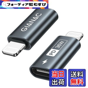 �y���������zGIANAC USB C - ���C�g�j���O�A�_�v�^ 36W (2�Z�b�g), typec lightning �ϊ� 36W �}���[�d �����f�[�^�]��(�m�[�gPC�Ԃ̂ݑΉ�), iPhone 14 13 12 11 Pro Max, iPad Pro/Air 5/Mini 6�Ȃ�iOS�@��Ή��I�[�f