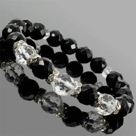 オニキス デザインブレスレット　〔 天然石 パワーストーン アクセサリー 〕