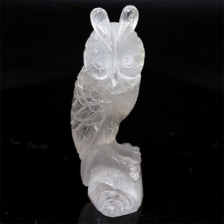 楽天市場】〔D379-1〕彫刻品 水晶 フクロウ彫り ふくろう 梟 止まり木 