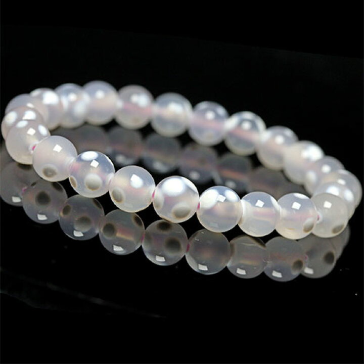 楽天市場】〔K1195〕約8mm スノーアゲート ブレスレット 【ランダム 