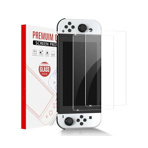 Switch 有機el ガラスフィルム 用 『2枚入り』新型switch 有機elモデル Switch oled 画面 保護フィルム 日本硝子素材 9H 硬度 2.5Dラウンドエッジ加工 画面保護 全面保護 指紋防止 気泡ゼロ