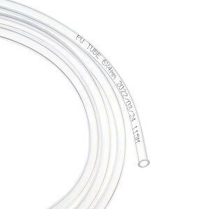 空気圧チューブ エアコンプレッサーホース パイプ ポリウレタン エアライントランスファー適用 (6mm OD 4mm ID 長さ5m クリア)