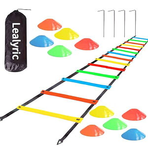 【送料無料】トレーニングラダー 3m/6m/9m マーカーコーン10枚 プレート12枚セットらだー サッカー 練習 収納バッグ付き 瞬発力 敏捷性練習トレーニング バスケットボール/サッカー/野球トレ