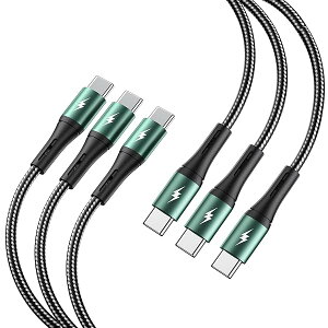 yzUSB Type CP[u 100W/5A PDΉy1m+1m+2M/3{z^Cvc P[u }[d USB-C to Usb-C iC҂ fh~ iPhone 15/16/iPad/MacBook Pro/Galaxy