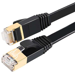 �y���������zCat7 LAN�P�[�u�� 2M �C�[�T�l�b�g�P�[�u�� �J�e�S���[7 �t���b�g�P�[�u�� ���� STP �ܐ܂�h�~ RJ45 �Ɩ��p ���O�p for PS4 Xbox ���f�� ���[�^ 10Gbps/600MHz �����b�L�R�l�N�^(�u���b�N)