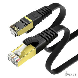 yz5m LANP[u CAT7 tbg ^ 10Gbps 600Mhz/s  LlanP[u STP c ܐ܂h~ RJ45 wifiP[u JeS[7 tbgP[u (5m, ubN)