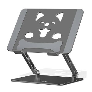 【送料無料】アオビホ-ノートパソコンスタンド- ホルダー PC 人間工学 無段階高さ&角度調整可能 姿勢改善 腰痛&猫背&肩こり解消 滑り止め 在宅仕事 つくえ 机 省スペース アルミ製折り畳